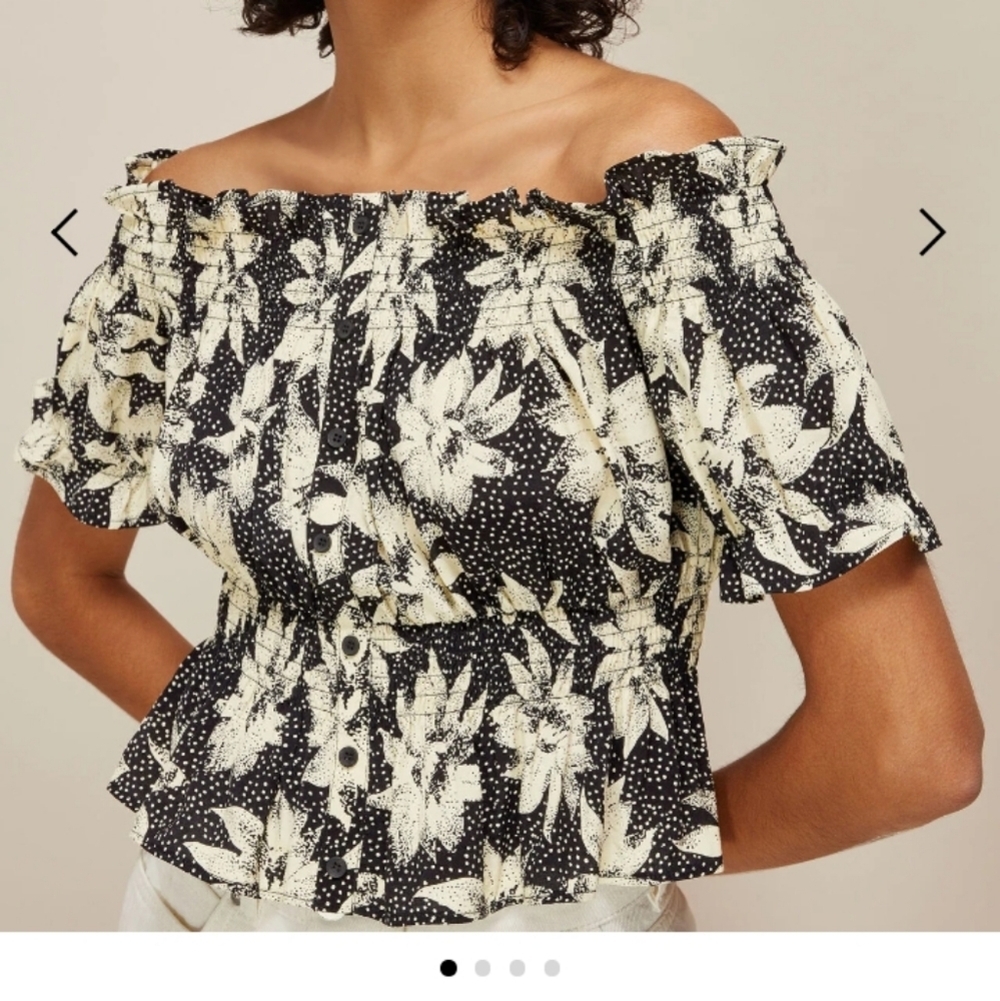 Whistles Starburst Floral Smocked Top - Picture 1 of 7